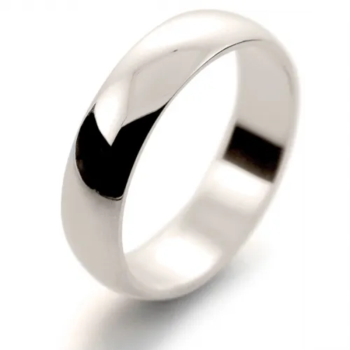 D Shape Light - 5mm (DSSL5 W) White Gold Wedding Ring